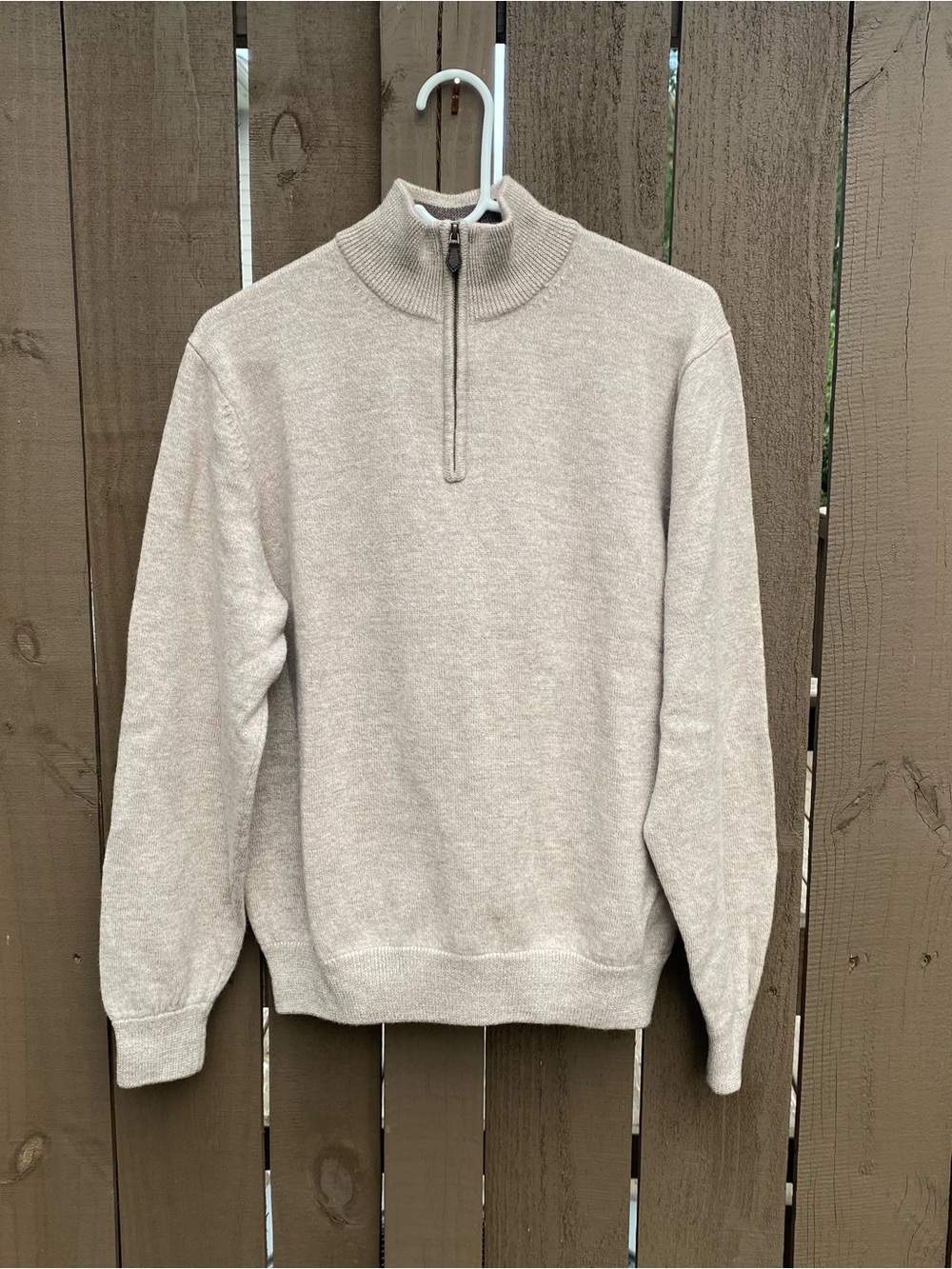 Brooks Brothers Extra Fine Italian Merino Wool Quarter Zip Sweater size Large
